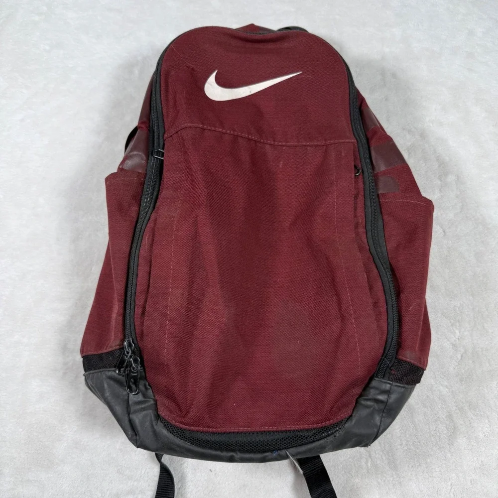 Nike Burgundy Red‎ Backpack Swoosh Logo School Gym Travel Bag Unisex Brasillia